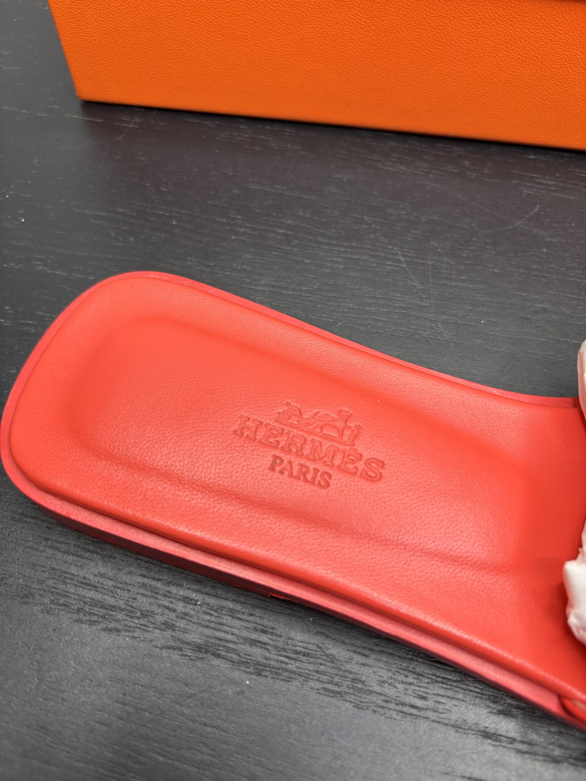 Sandales Hermès Oran Rose Vermillon – Image 11